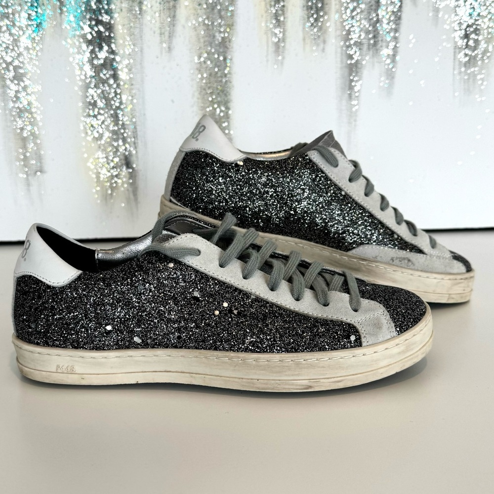 P448 John Glitter Lace-Up Sneakers
